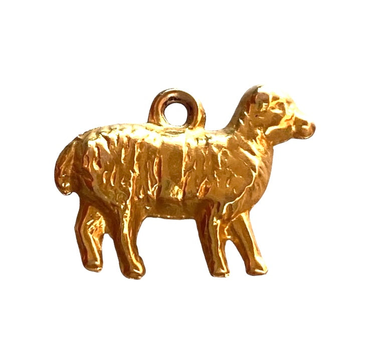 9ct vintage small sheep charm circa 1963. Hollow