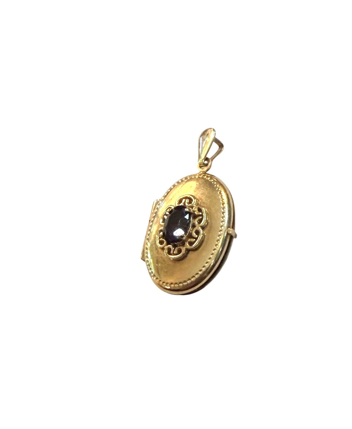9ct vintage locket with red stone circa 1978