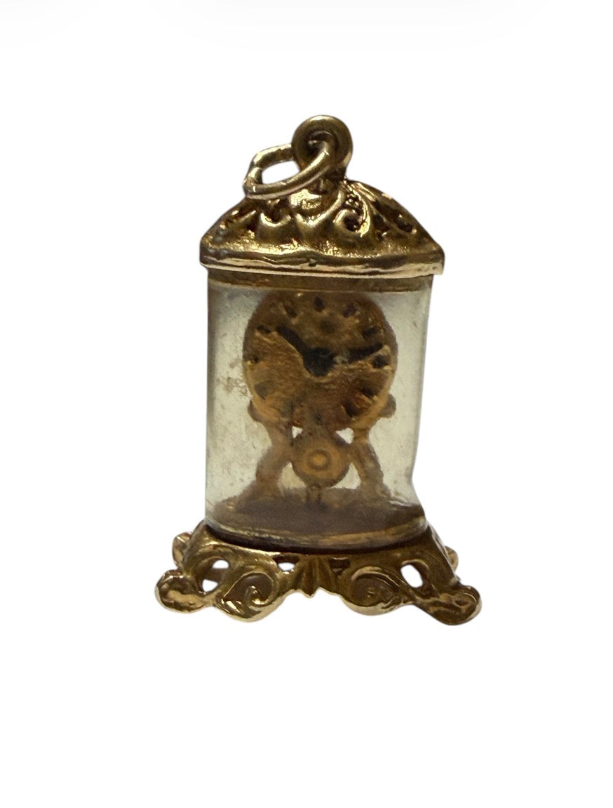9ct vintage mantel clock charm circa 1977 by RP 4.8g