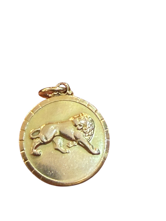9ct vintage leo lion charm / pendant 3.0g
