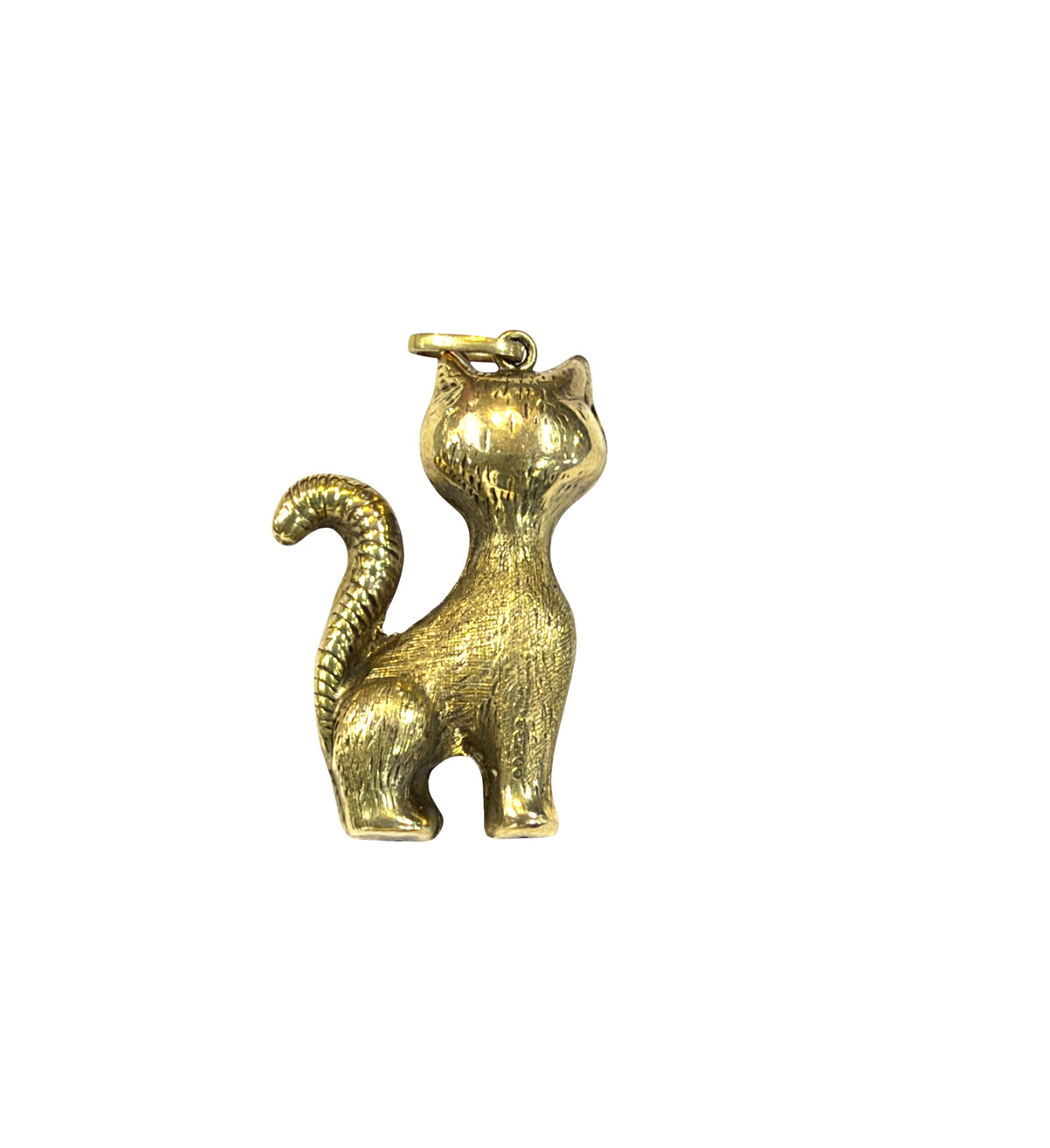 9ct vintage cat charm , circa 1963 London by Georg Jensen. 2.9g Hollow