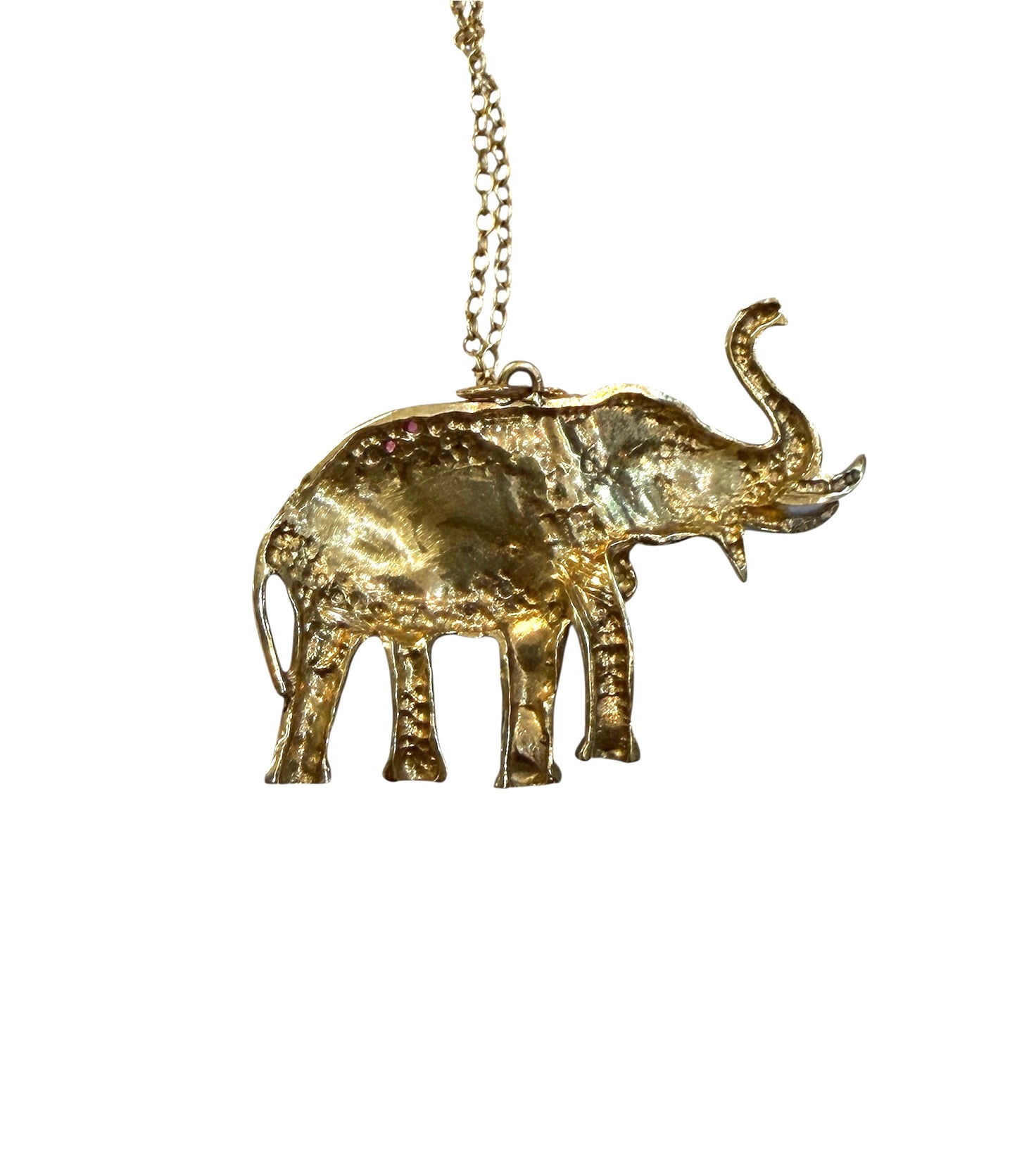 9ct vintage elephant pendant with Gem stones circa 1989
