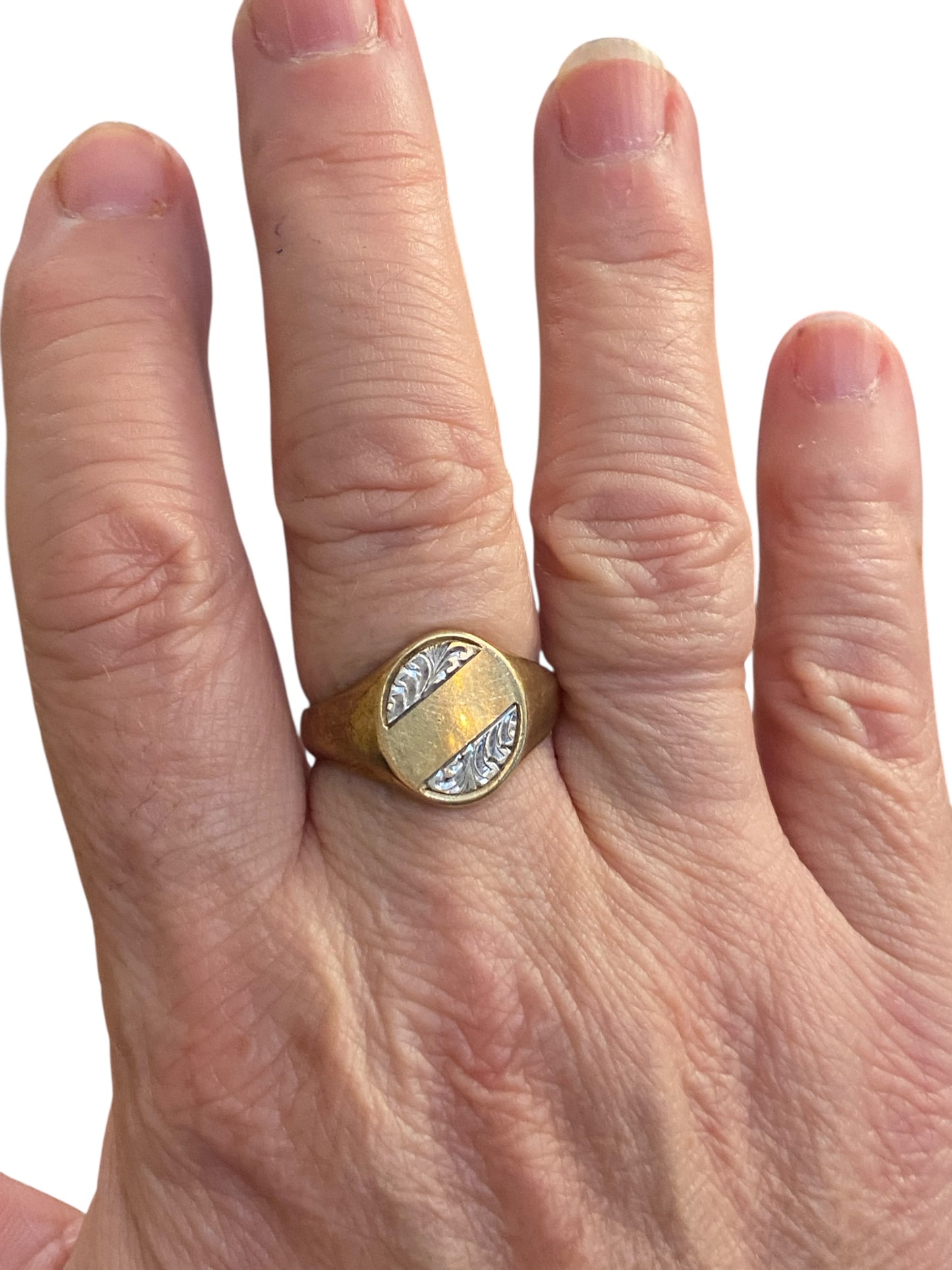 9CT VINTAGE / PREOWNED SIGNET RING SIZE T 1/2 6.3