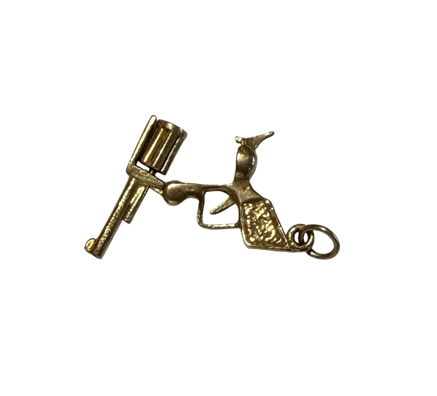 9ct vintage articulated pistol charm circa 1964 3.0g