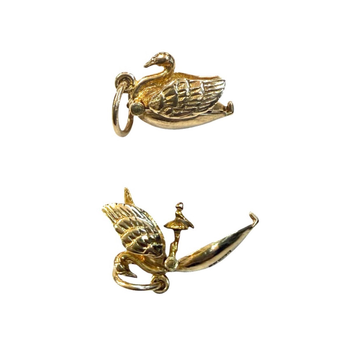 9ct vintage swan lake charm. circa 1965 by RP