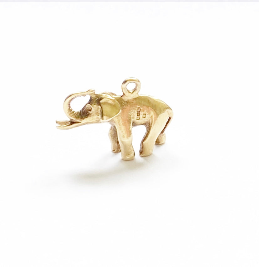 9ct 375 vintage gold solid elephant charm