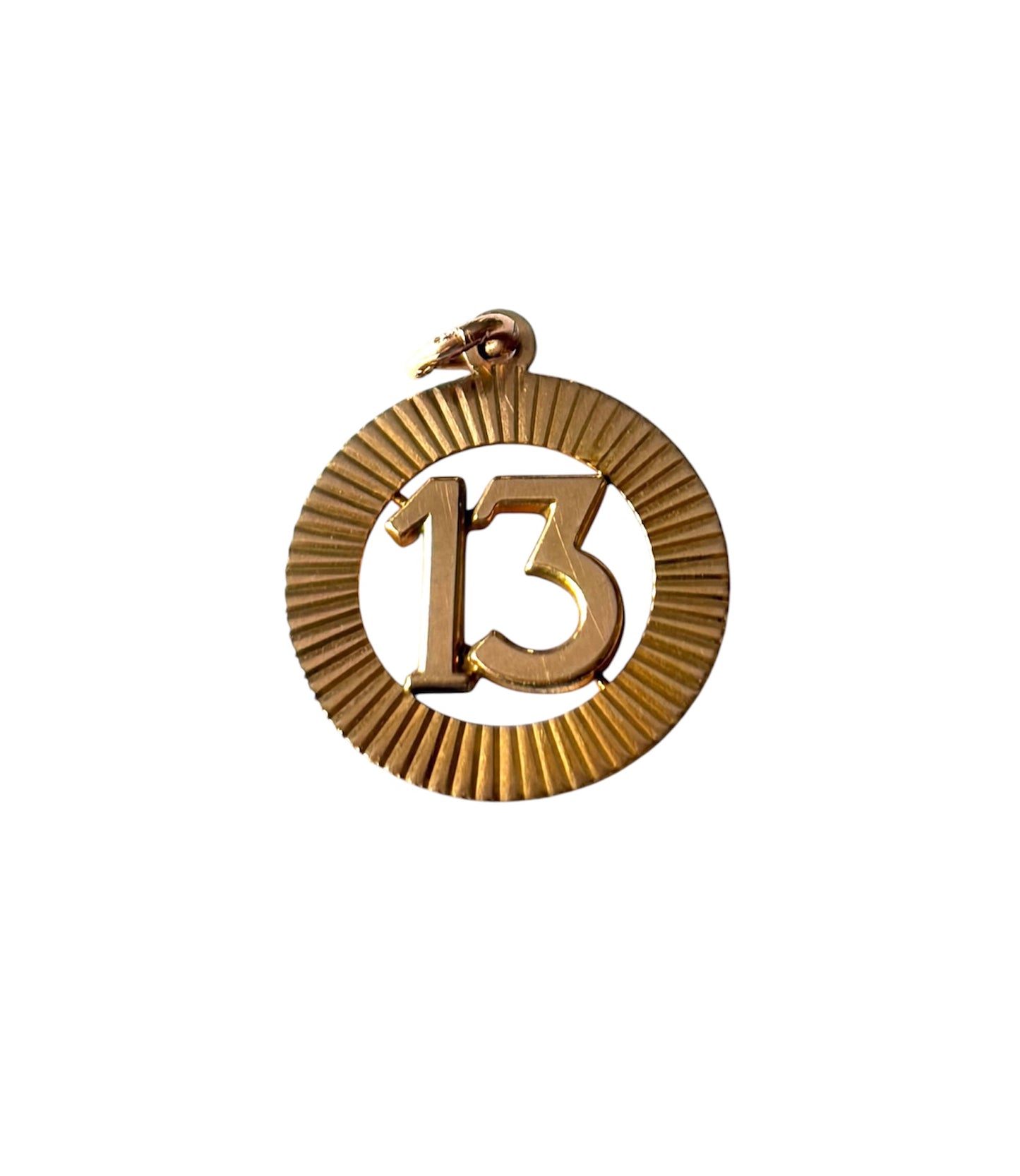 9ct vintage number 13 charm / pendant circa 1963 1.8g