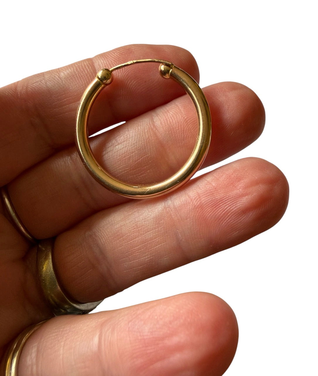 9ct vintage pre owned plain hoop earrings 2.58g
