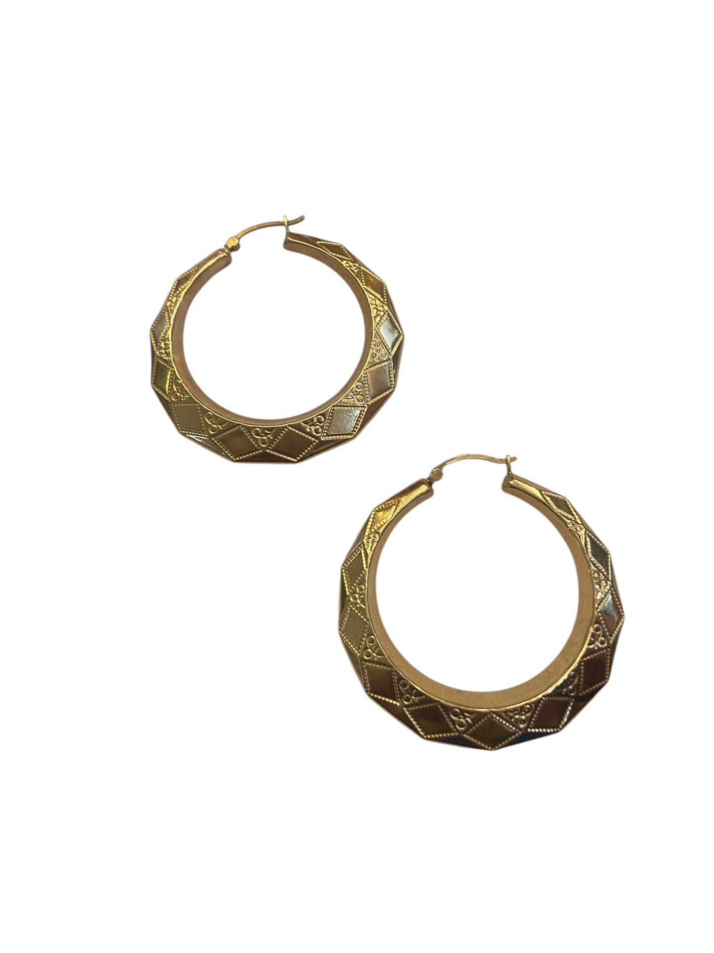 9ct vintage / pre owned hoop earrings. hollow 5.6g