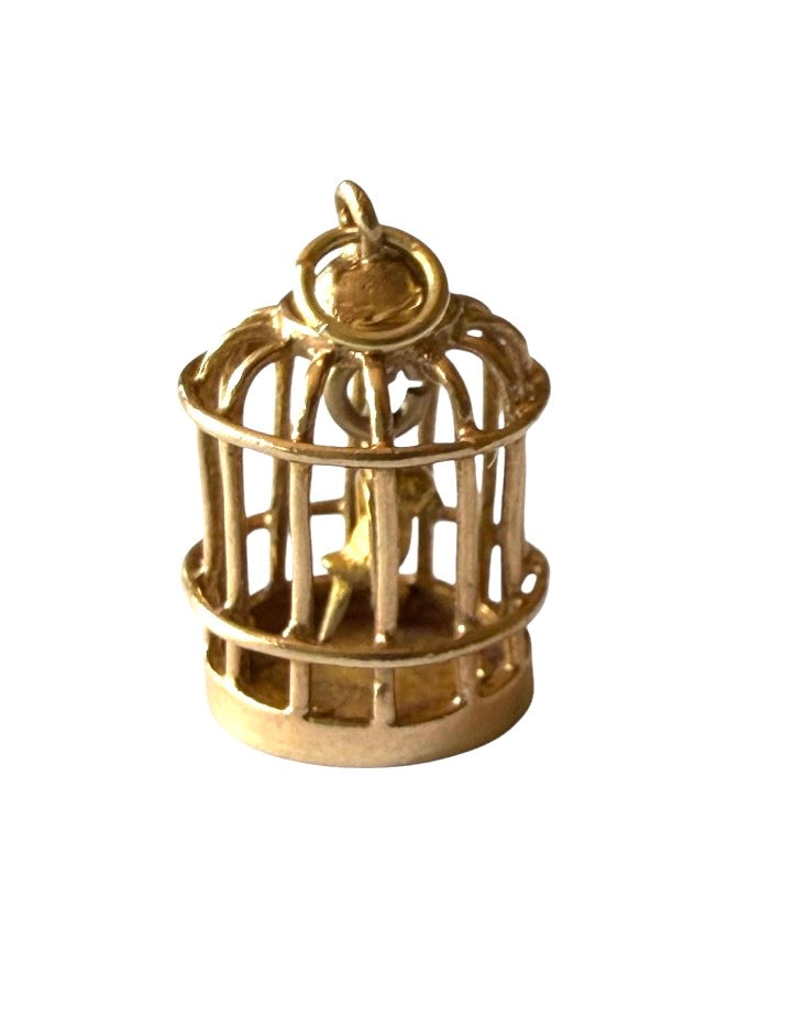 9ct vintage bird cage charm circa 1986 2.5g