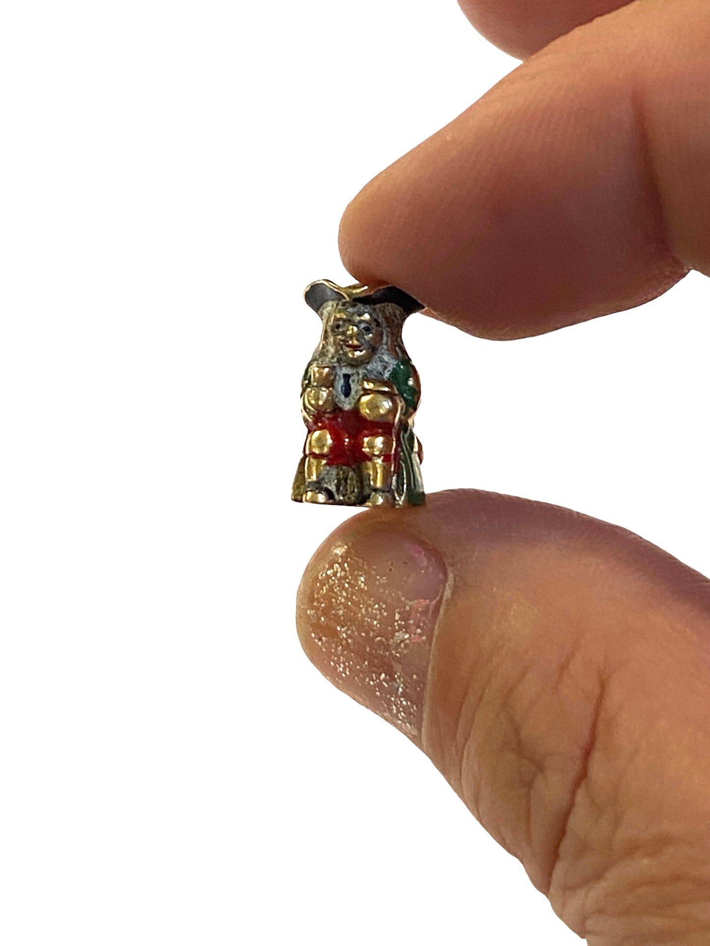 9ct vintage toby jug charm circa 1969. enamelled