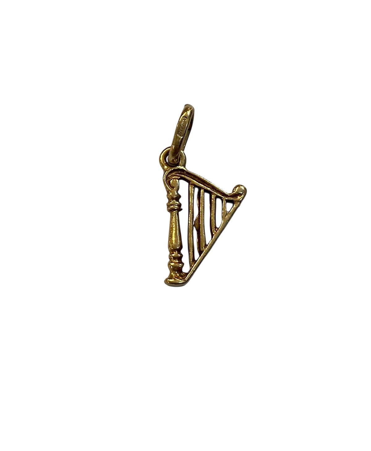 9ct vintage harp charm small
