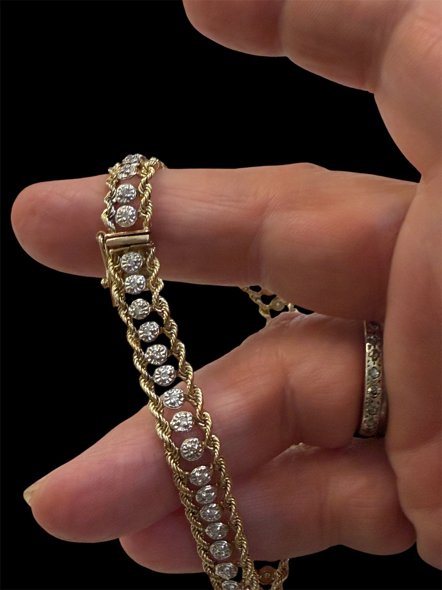 10ct diamond bracelet pre owned circa 1997 10.3g 7 1/2 inches