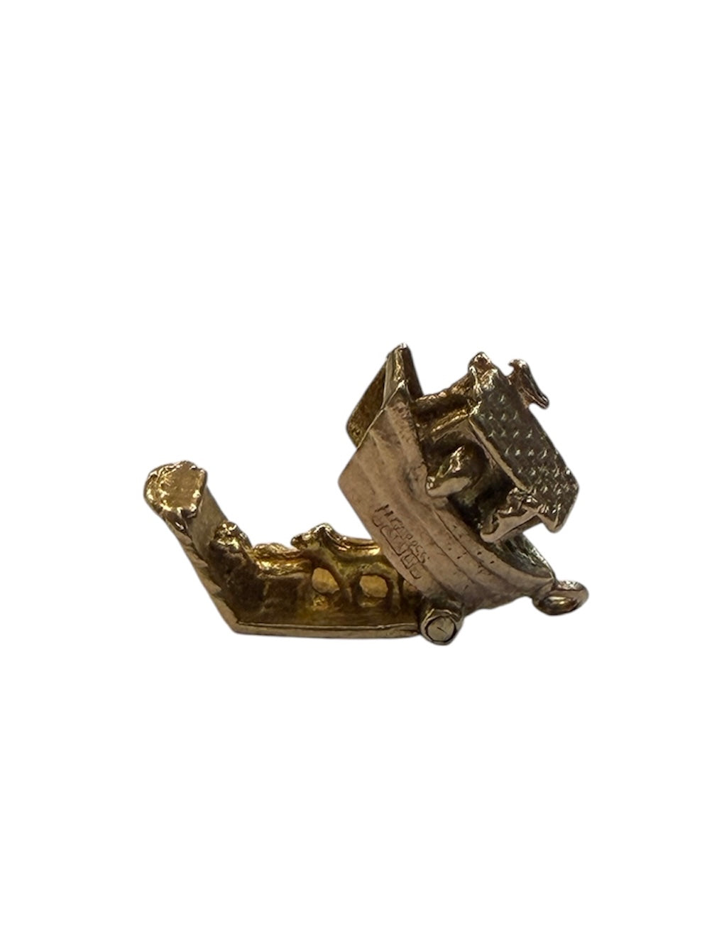 9ct vintage noahs ark charm, opening charm circa 1960