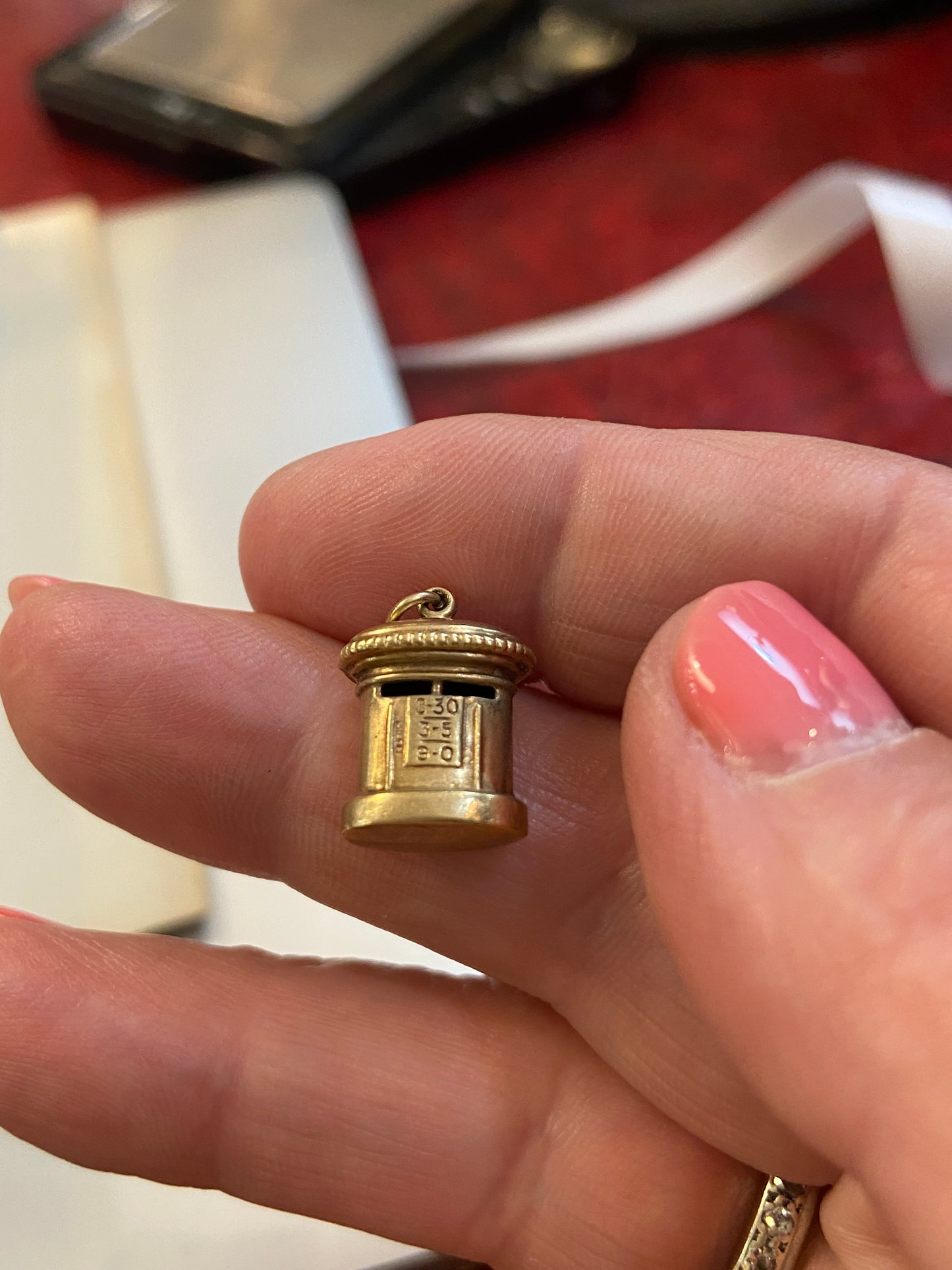 9ct vintage post box charm circa 1962 by WHC