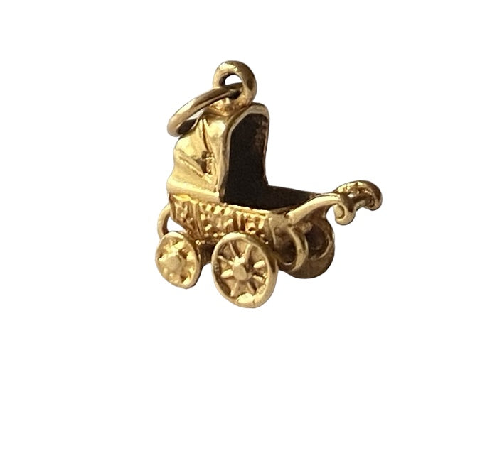 9ct vintage pram charm circa 1956