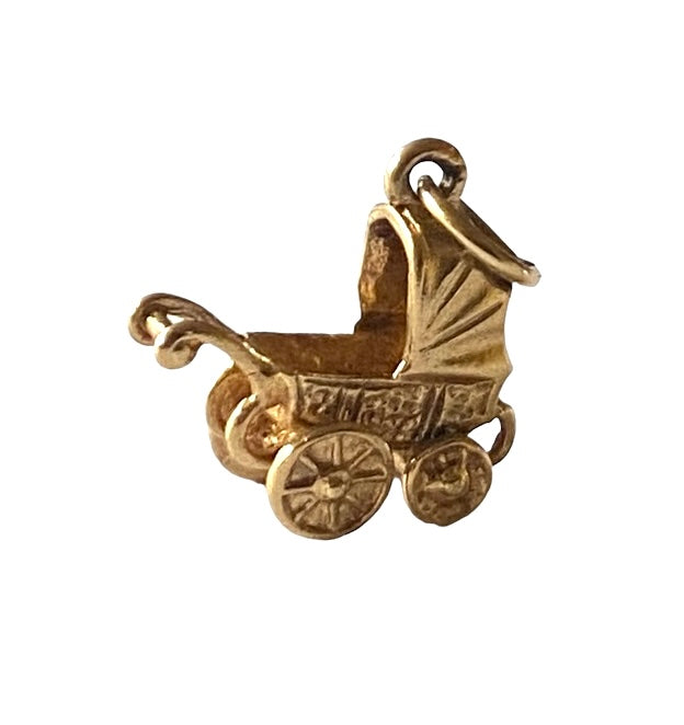 9ct vintage pram charm circa 1956