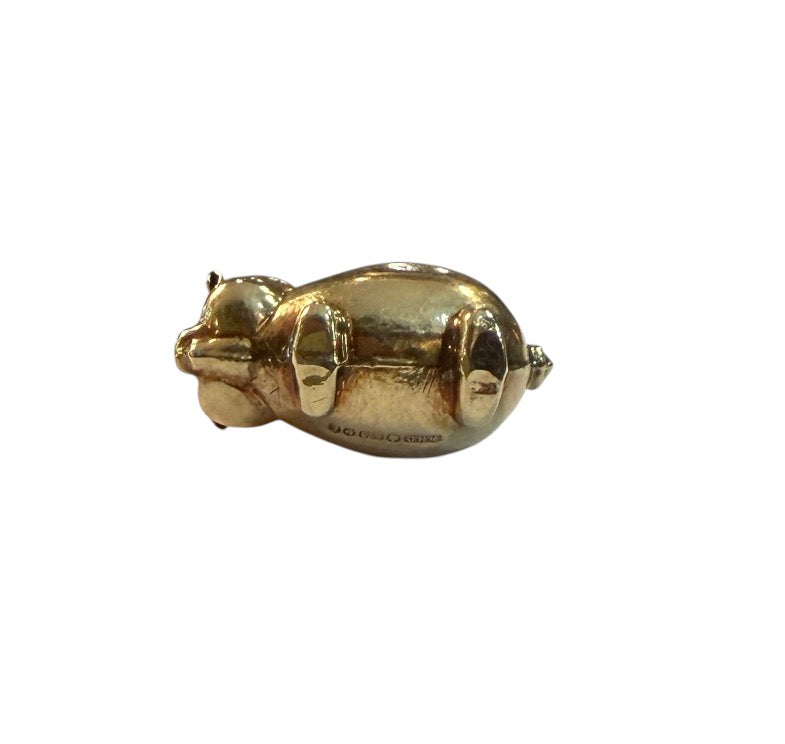 9ct vintage pig charm, circa 1979 by WHC 1.48g Hollow.