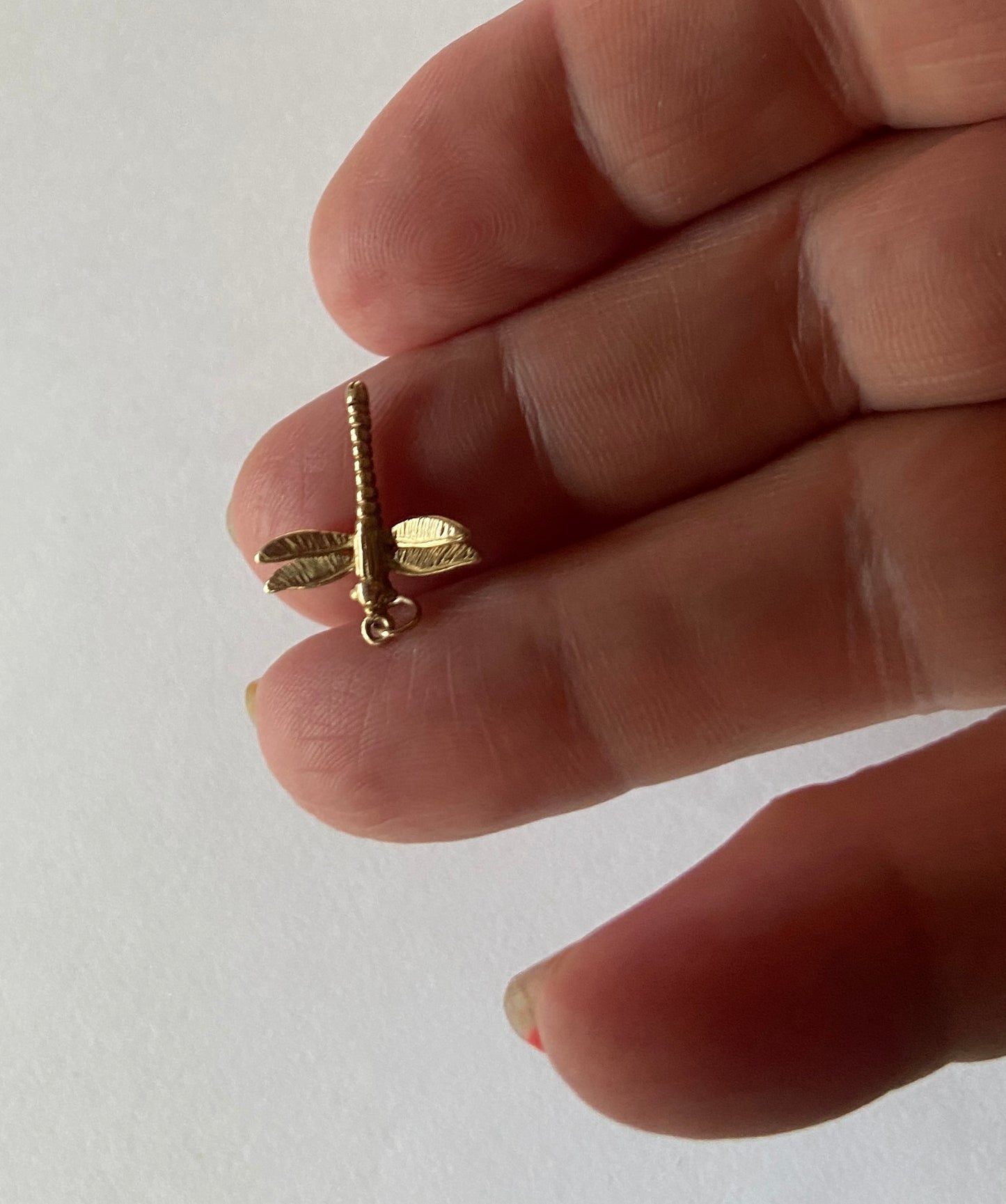 9ct vintage Dragonfly charm. very small