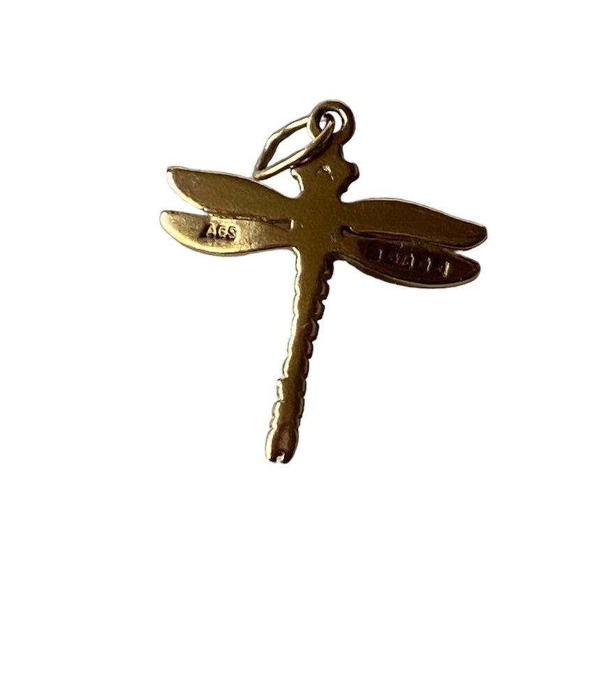 9ct vintage Dragonfly charm. very small