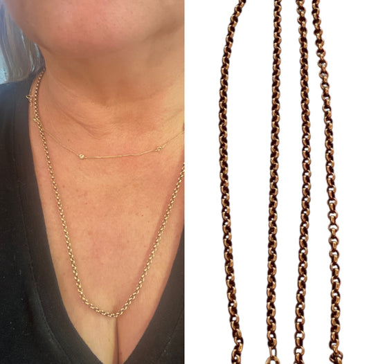 9ct vintage belcher link chain 25 1/2 inches (65 cm) 8.2g
