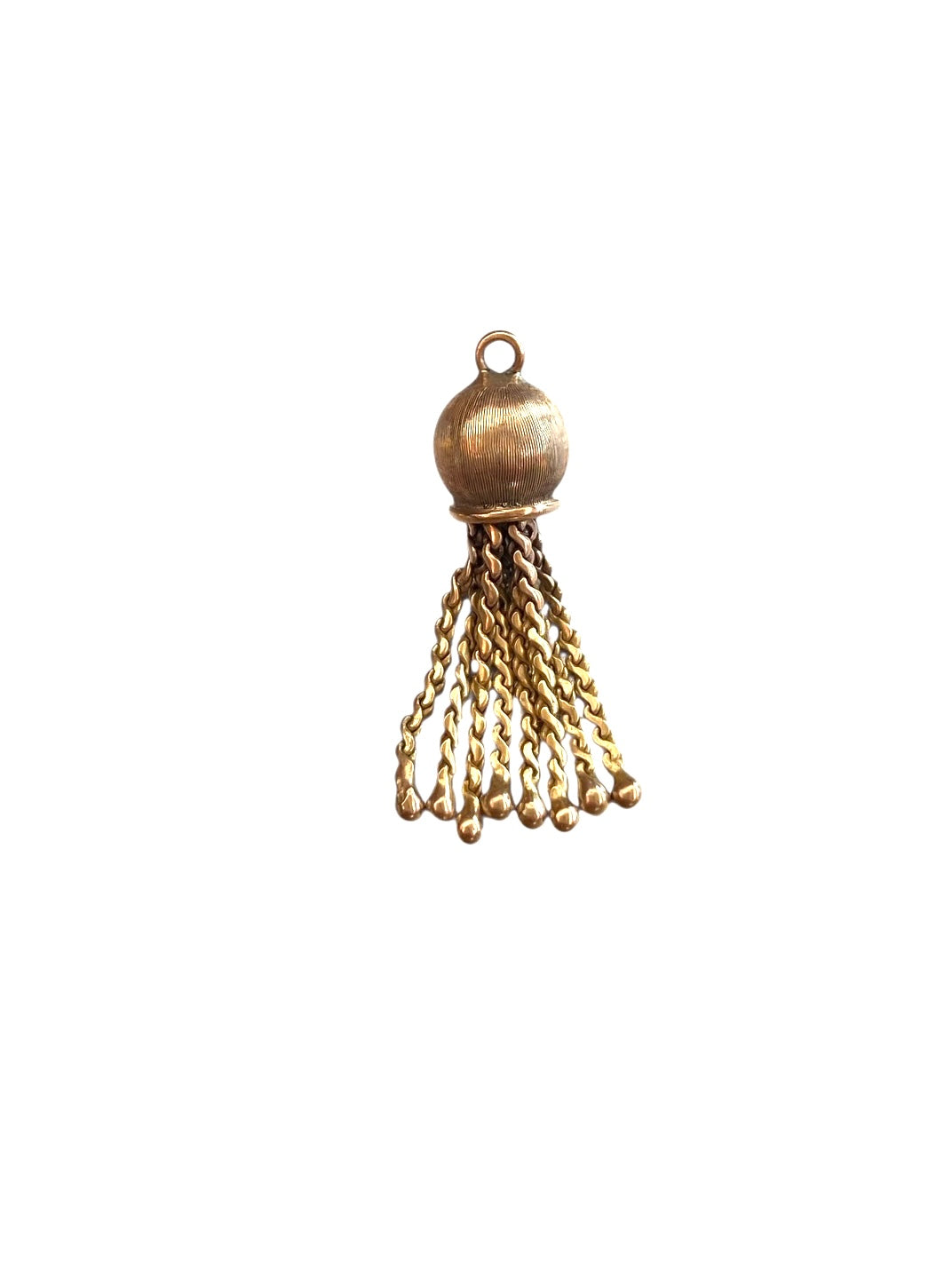 9ct vintage tassel charm / pendant eight drop tassel