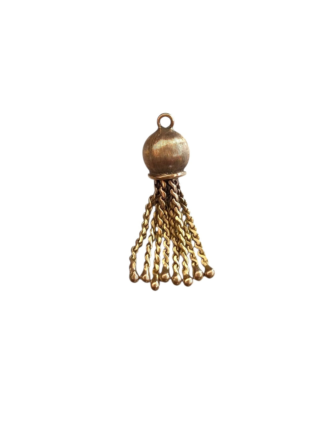 9ct vintage tassel charm / pendant eight drop tassel