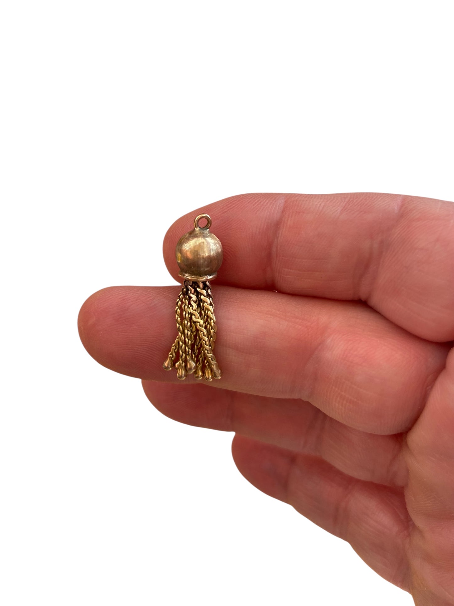 9ct vintage tassel charm / pendant eight drop tassel