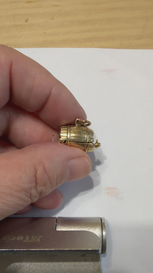 9ct vintage elephant in barrel charm by Georg jensen circa 1961 6.74 g